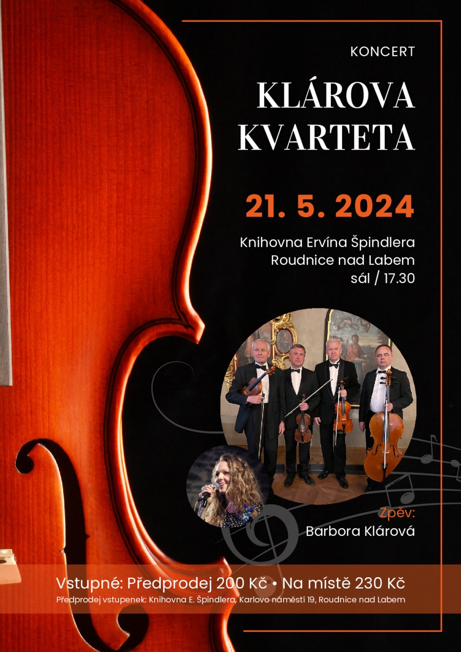 Plakát akce Koncert Klárova kvarteta