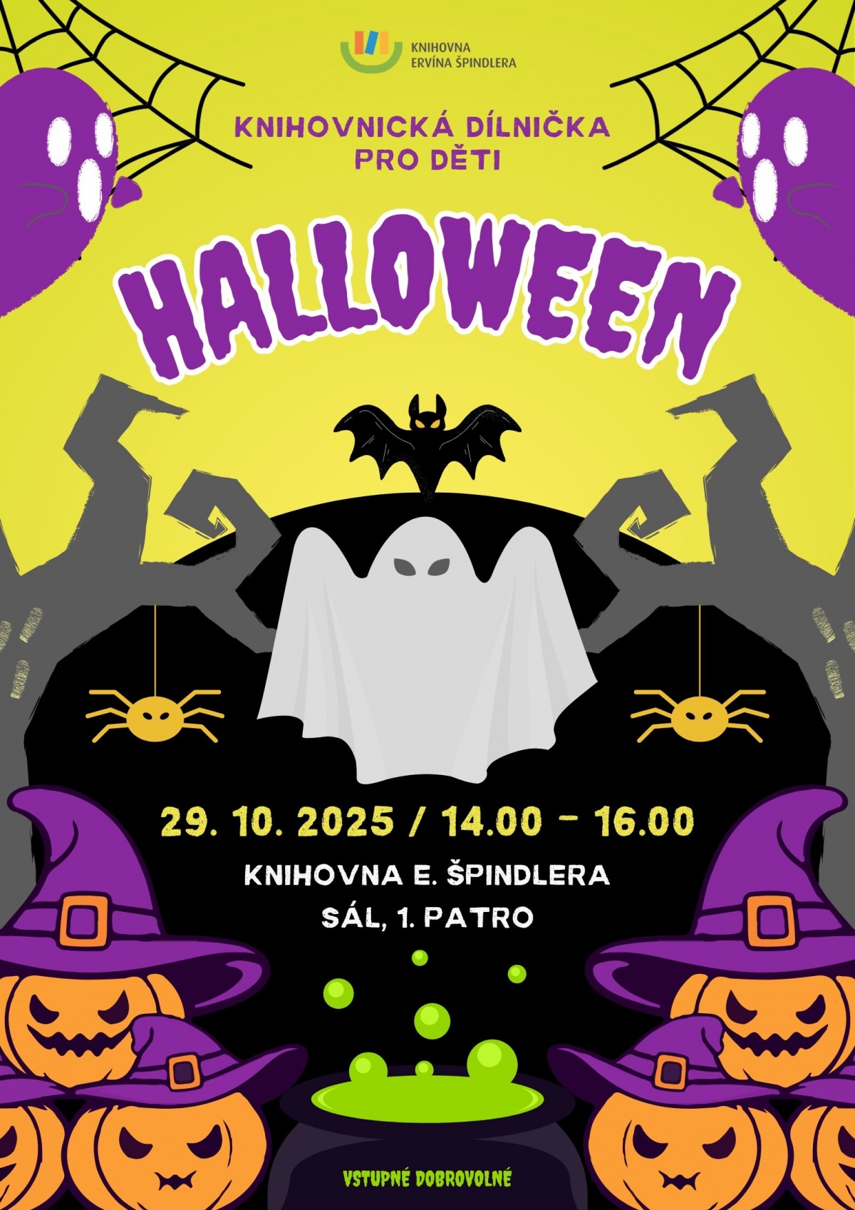 Plakát akce Knihovnické dílničky - Halloween