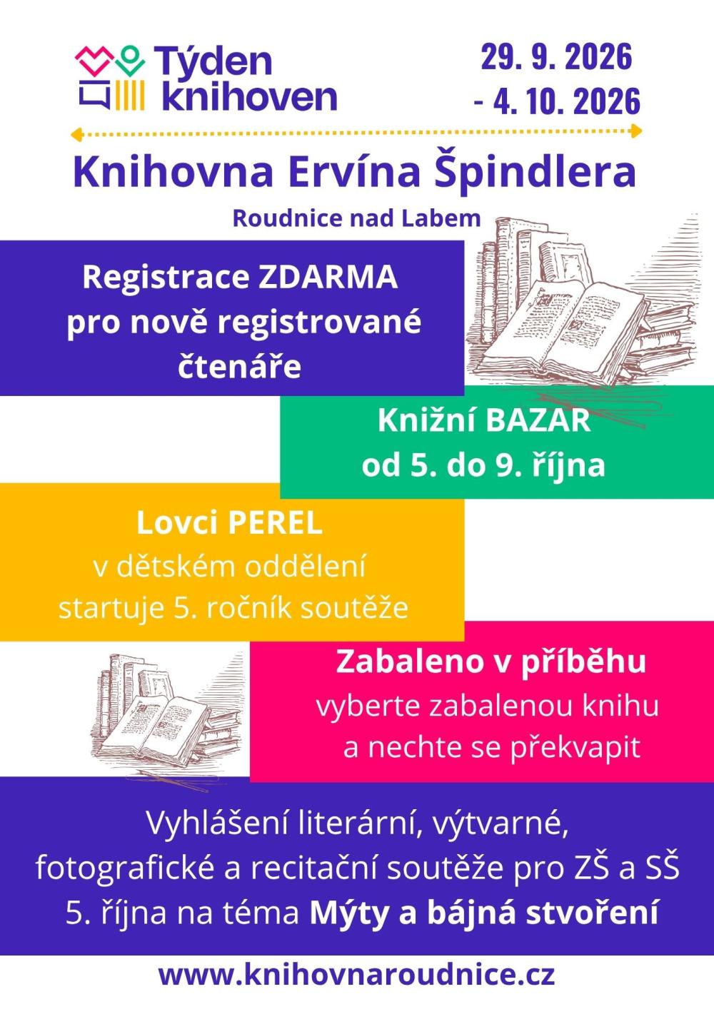 Týden knihoven 2026 v Knihovně Ervína Špindlera: Zaregistrujte se zdarma a objevte tajemná zákoutí příběhů!